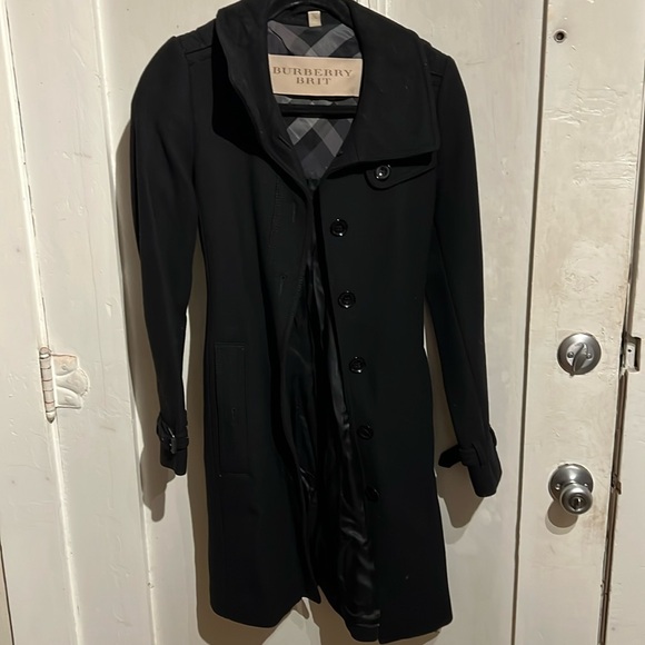 Burberry Brit Wool Trench Coat - Picture 1 of 2